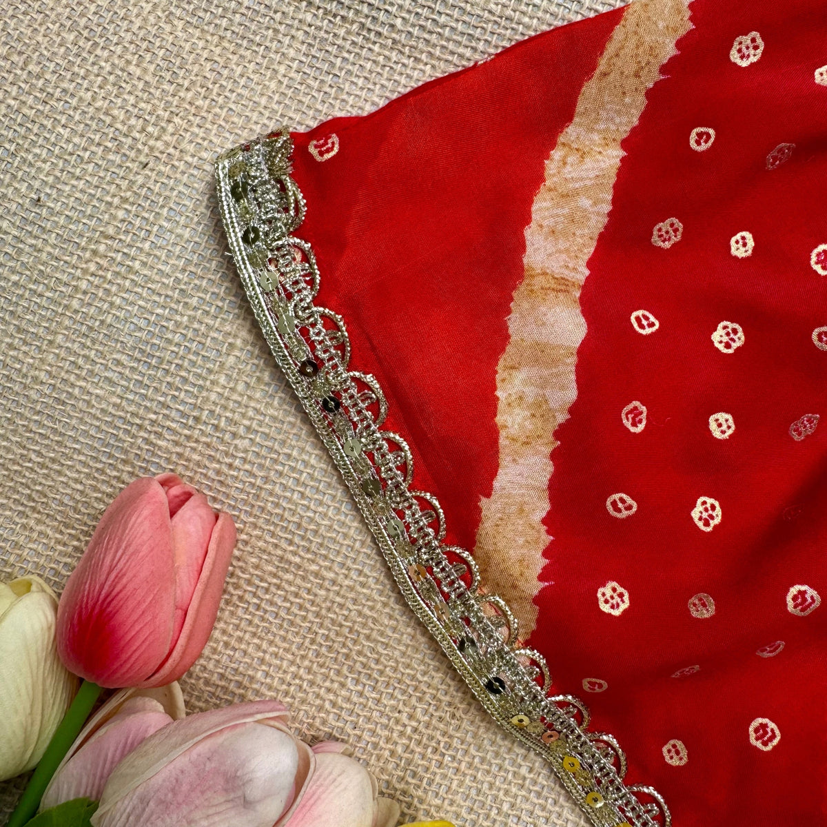 Red Bandhani Skirt Set Code-BG-1684