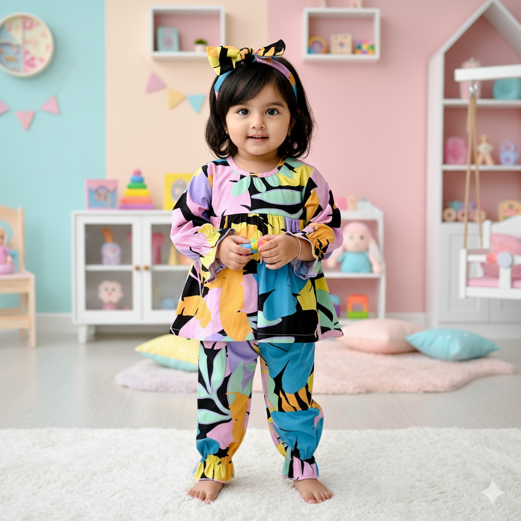 Baby girls Full-Sleeves Tops and Pant Set-BG-1453