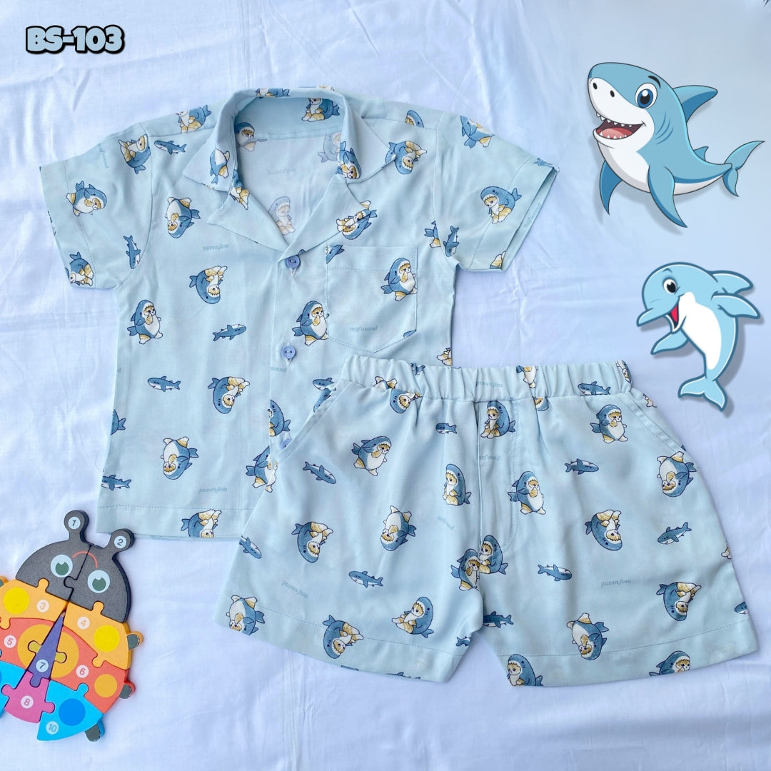 Boys Summer Shirt & Half Pant Set-BS-103