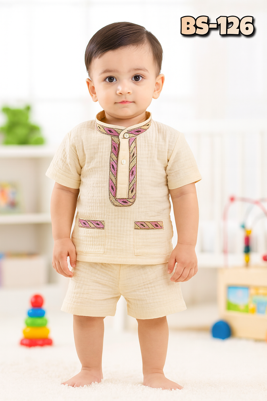 Boys Summer Fotua & Half Pant Set-BS-125