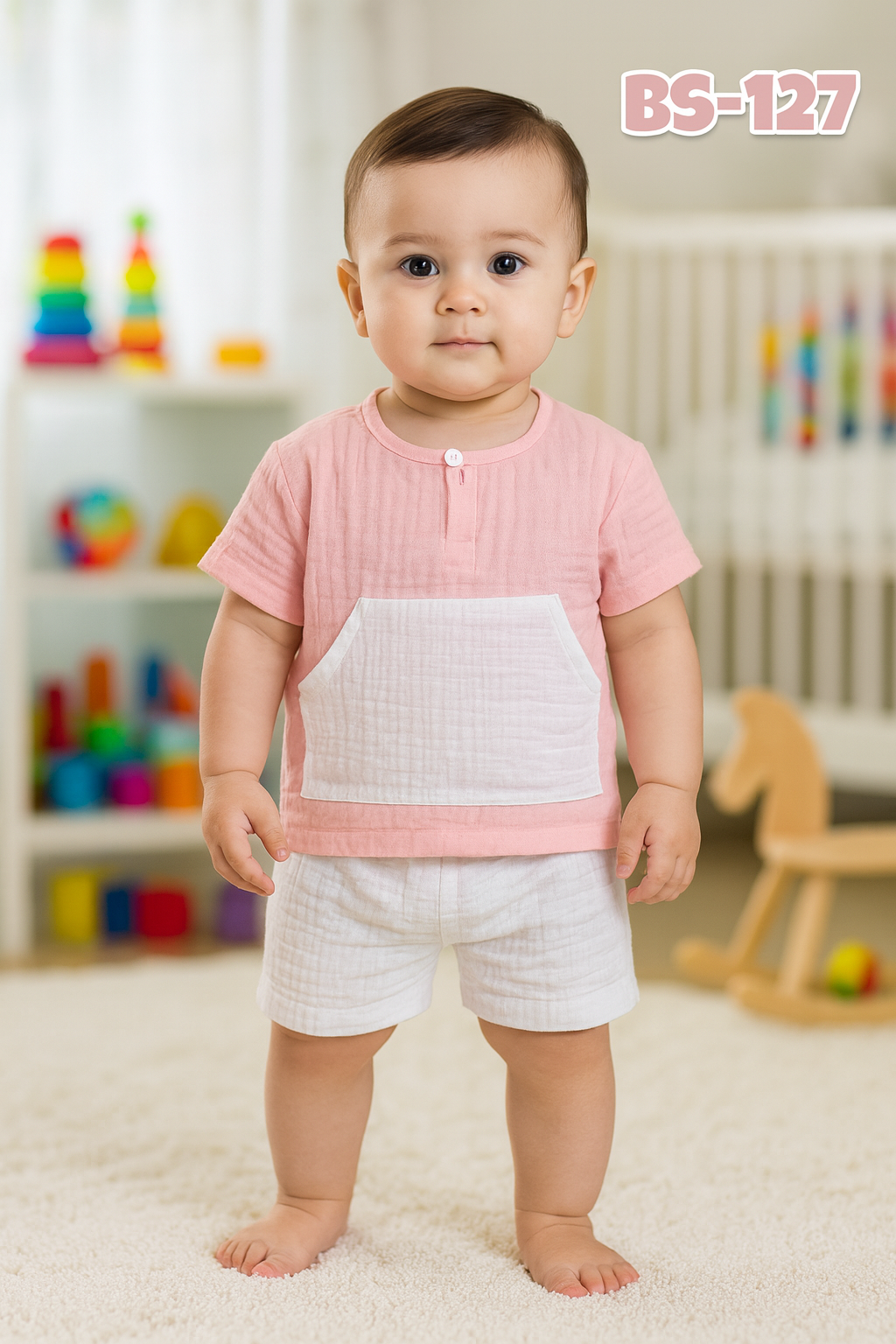 Boys Summer Katua Shirt & Half Pant Set-BS-130