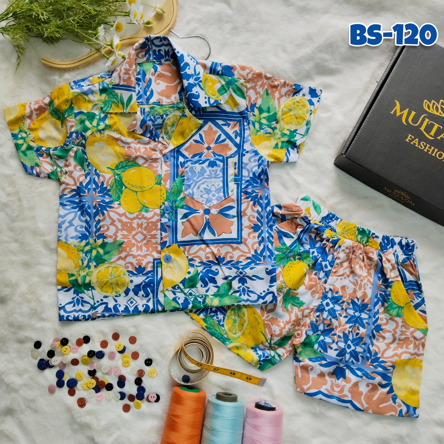 Boys Summer Shirt & Half Pant Set-BS-120