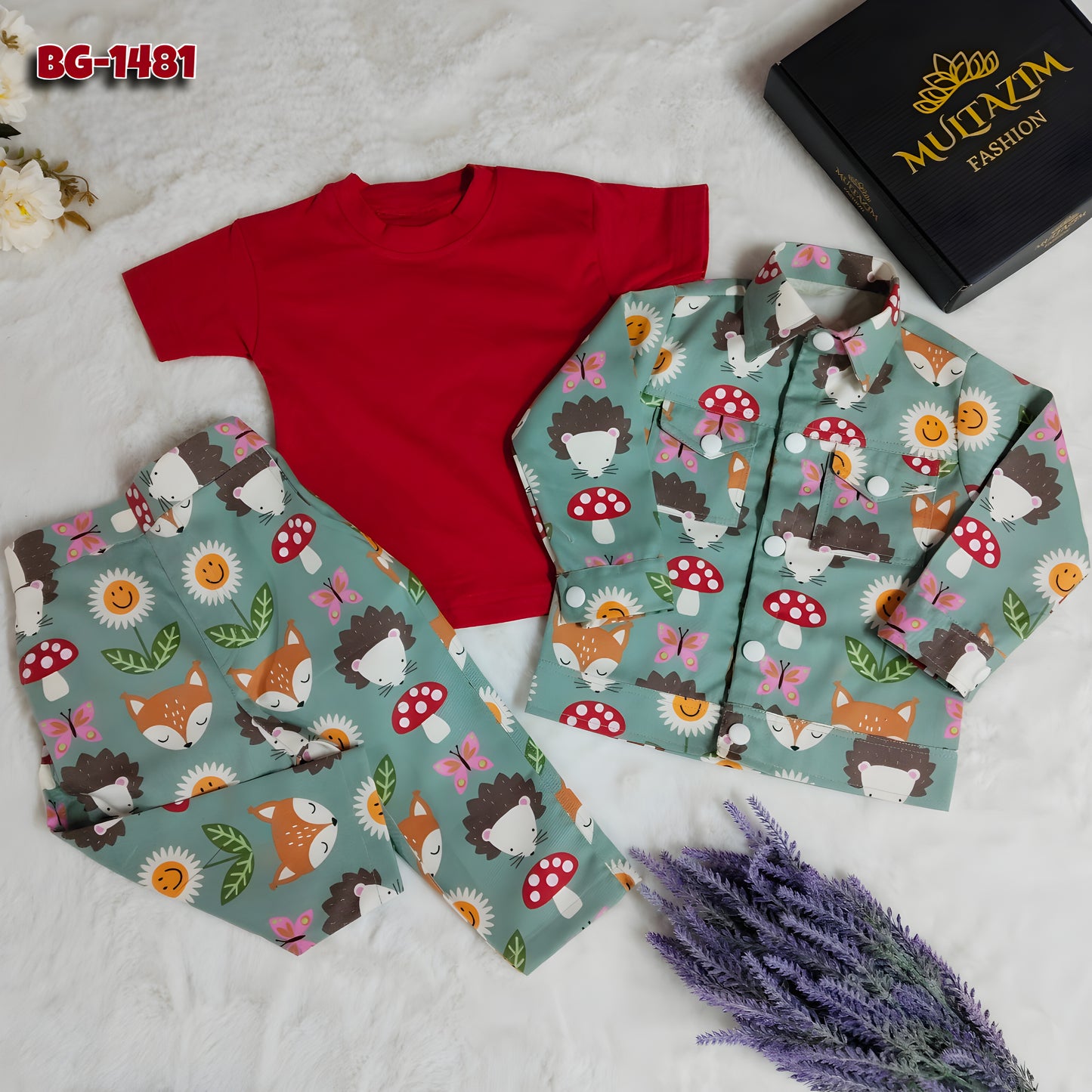 Baby Spring Gingham Jacket Set-Code-1481