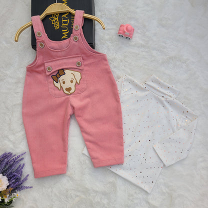 Tiny Paws Pink Dungaree Set-Code-1510