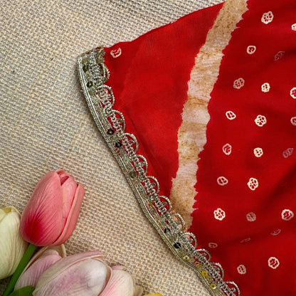 Red Bandhani Skirt Set Code-BG-1684