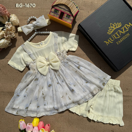 Ivory Blossom Frock Set Code-1670