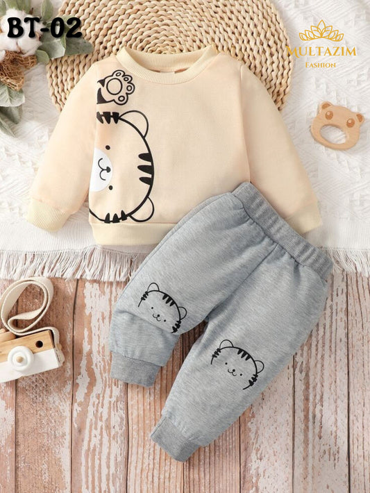 Baby Cartoon Printed Sweatshirt & Trousers 2 Pieces Set Code-BT-02