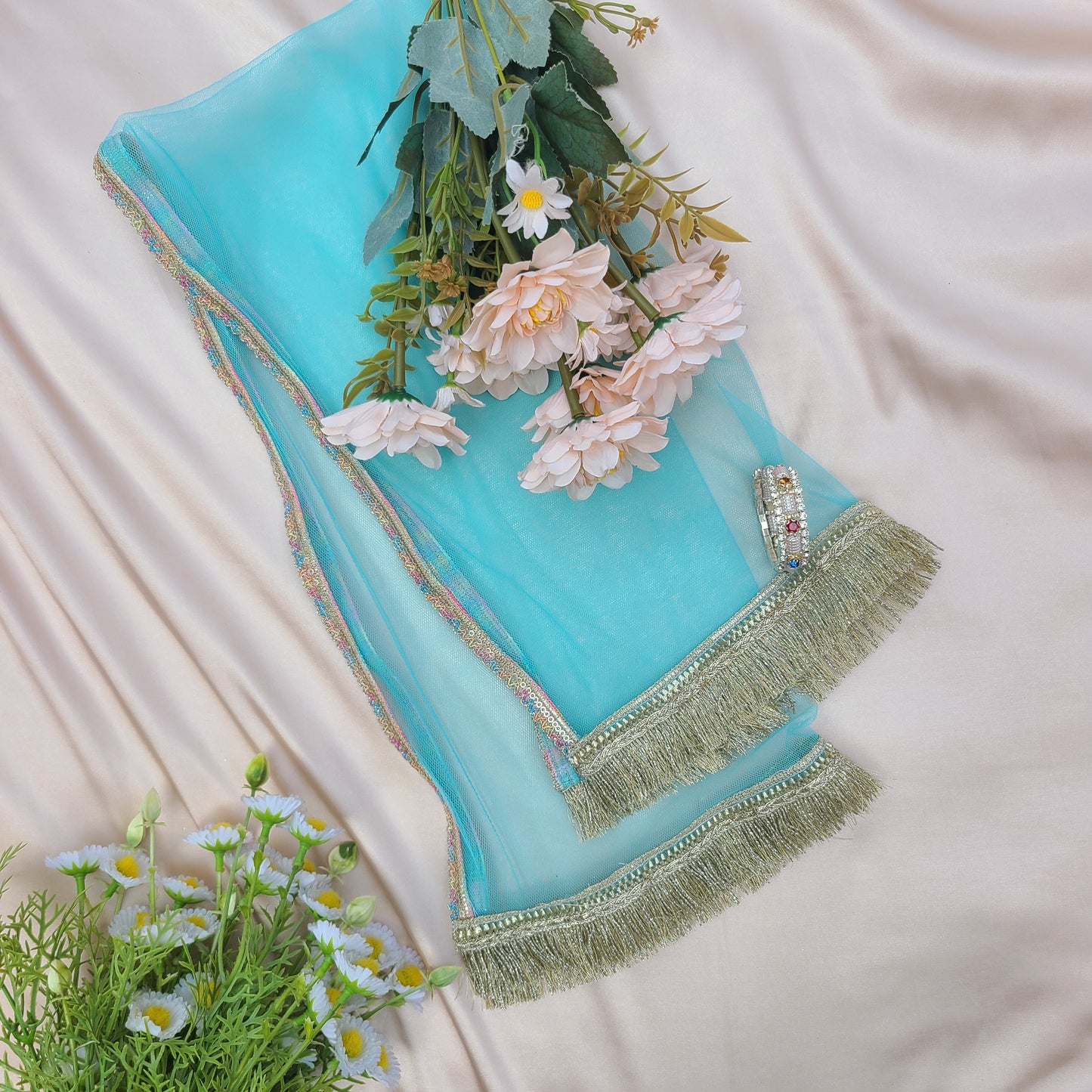 Sultana Sapphire Ensemble with Matching Potli Bag Code-BG-1636