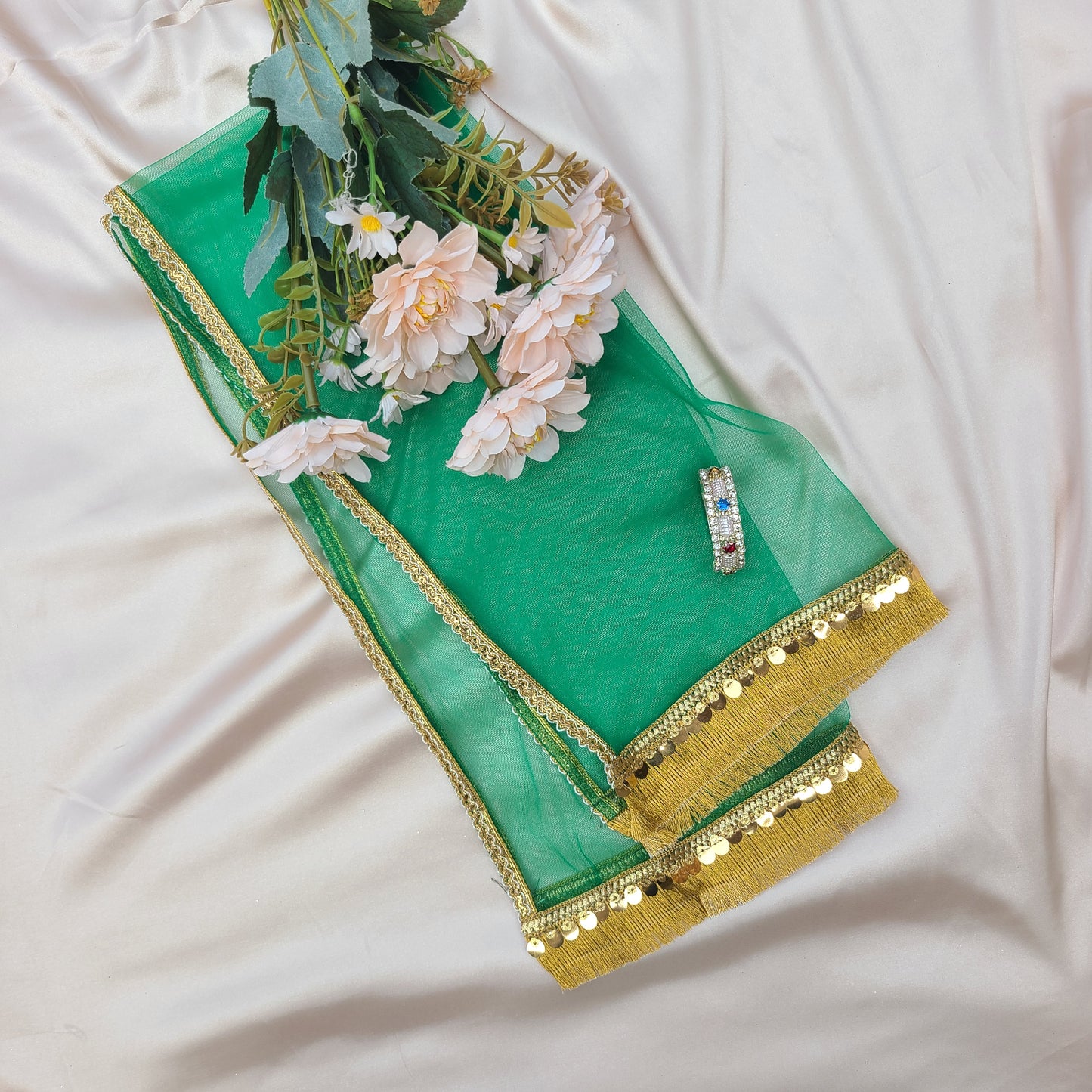 Emerald Sultana Royale Set with Matching Potli Bag Code-BG-1637