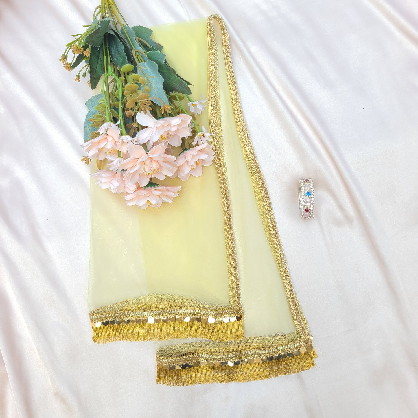 The Sultana Olive Heritage Silk Suite with Matching Potli Bag Code-BG-1639