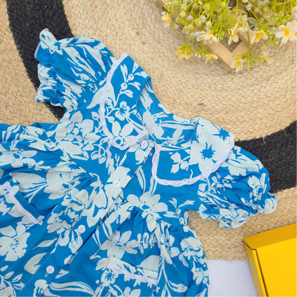 Ocean Breeze Floral Frock-BG-1574