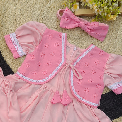 Charming Chikankari Frock-BG-1568