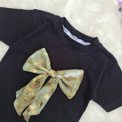 Dark Glam Bow Summer T-Shirt Tops & Pant Set Code-BG-1602