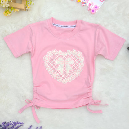 Pink Knot Diary Summer T-Shirt Tops & Pant Set Code-BG-1604