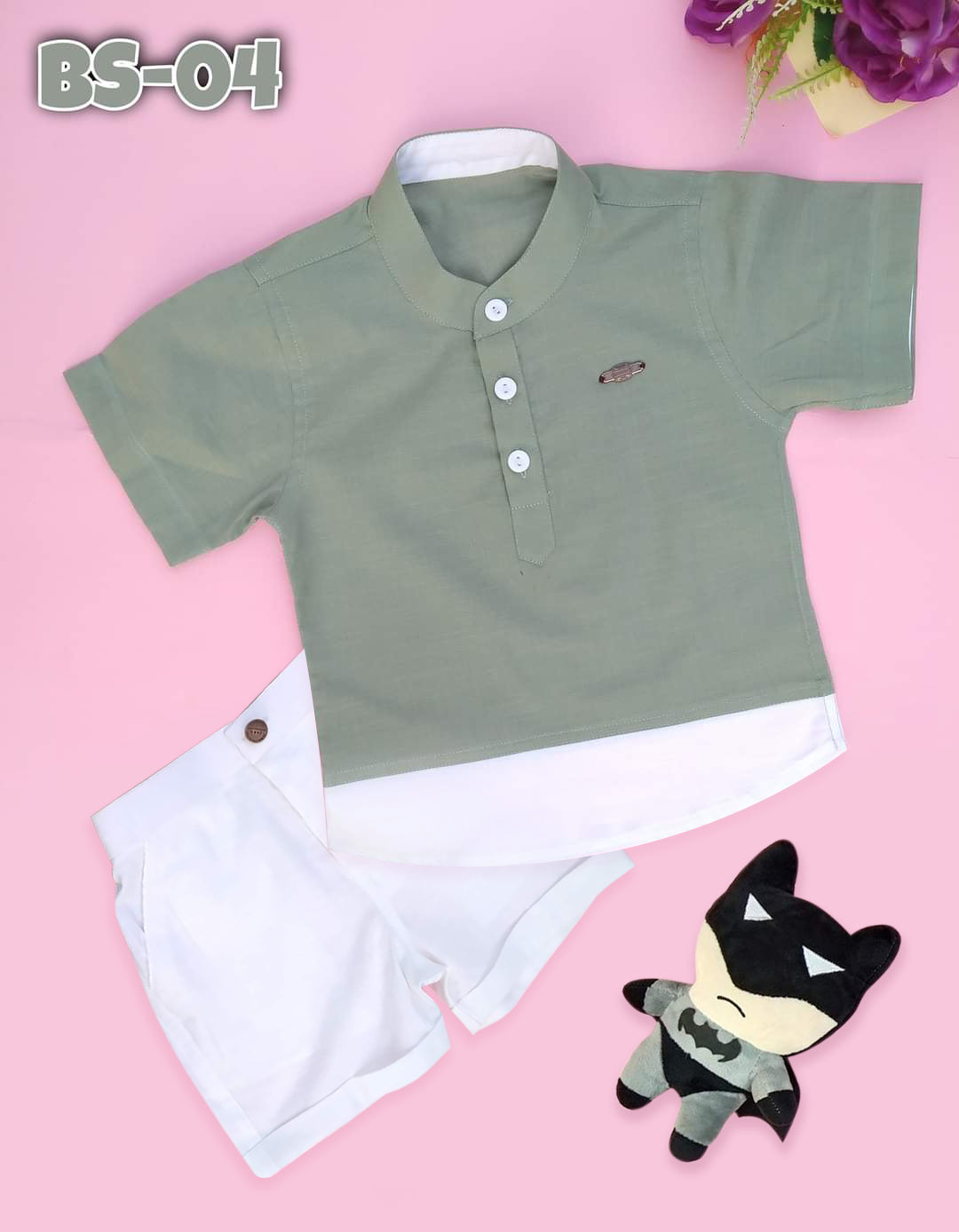 Boys Summer Shirt & Half Pant Set-BS-04