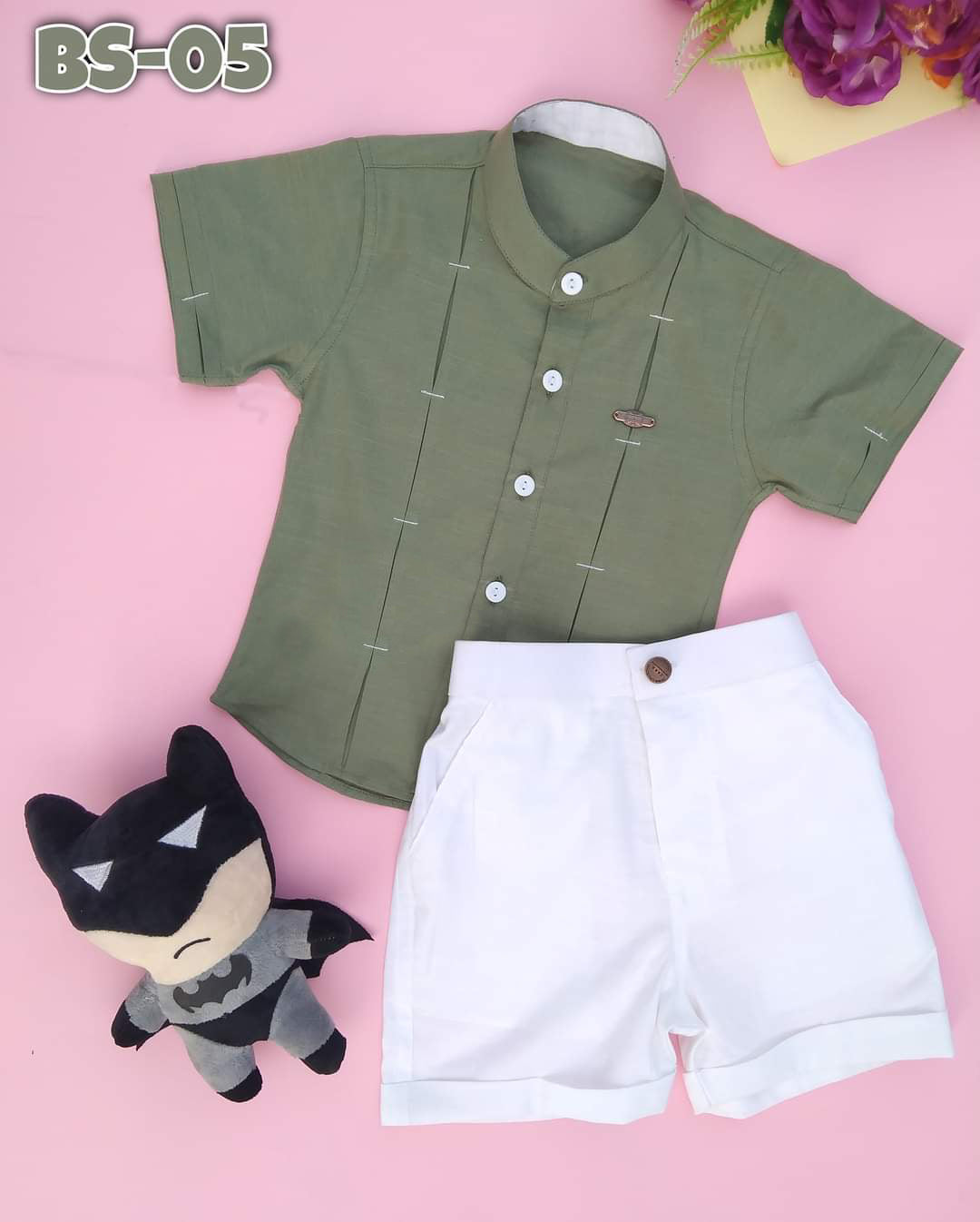 Boys Summer Shirt & Half Pant Set-BS-05