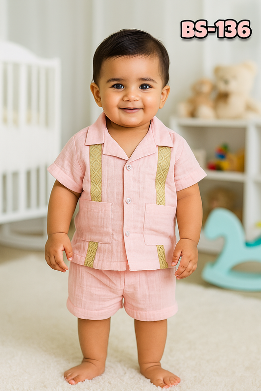 Boys Summer Shirt & Half Pant Set-BS-134