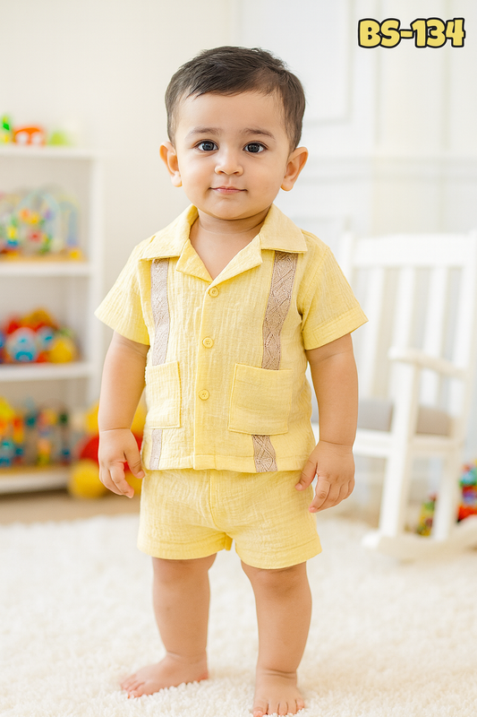 Boys Summer Shirt & Half Pant Set-BS-134