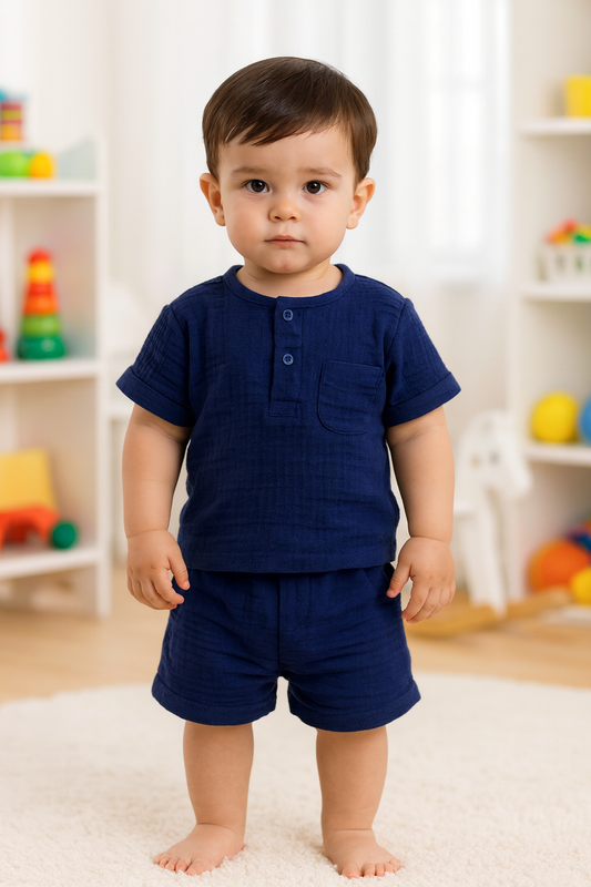 Boys Summer Katua Shirt & Half Pant Set-BS-131