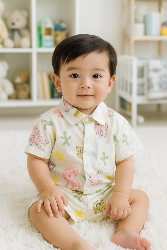 Boys Summer Shirt & Half Pant Set-BS-118