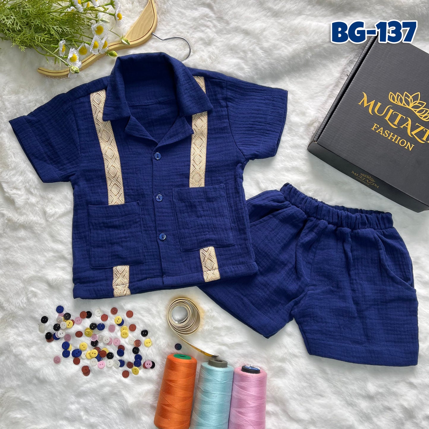 Boys Summer Shirt & Half Pant Set-BS-134