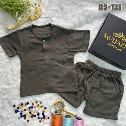 Boys Summer Katua Shirt & Half Pant Set-BS-131