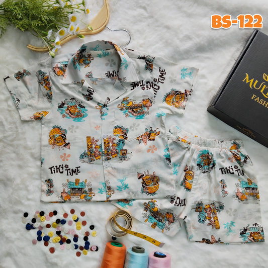 Boys Summer Shirt & Half Pant Set-BS-122