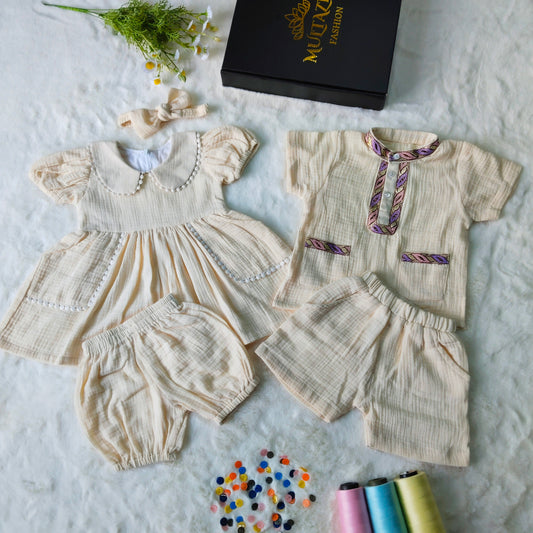 Kids Summer Shirt and Frock Combo Set-04
