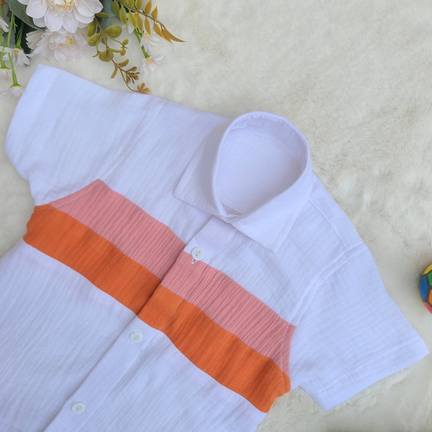 Sunset Stripe Half Shirt and Pants Set Code-BS-156
