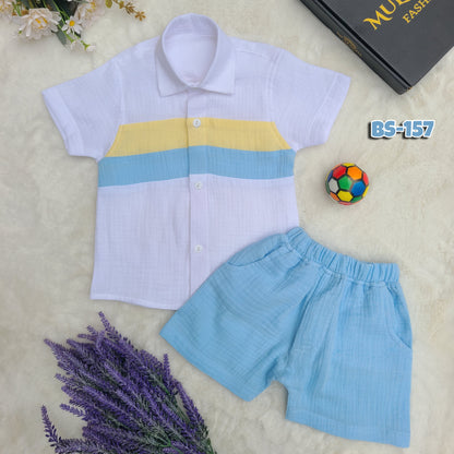 Morning Sky Half Shirt and Pants Set Code-BS-157