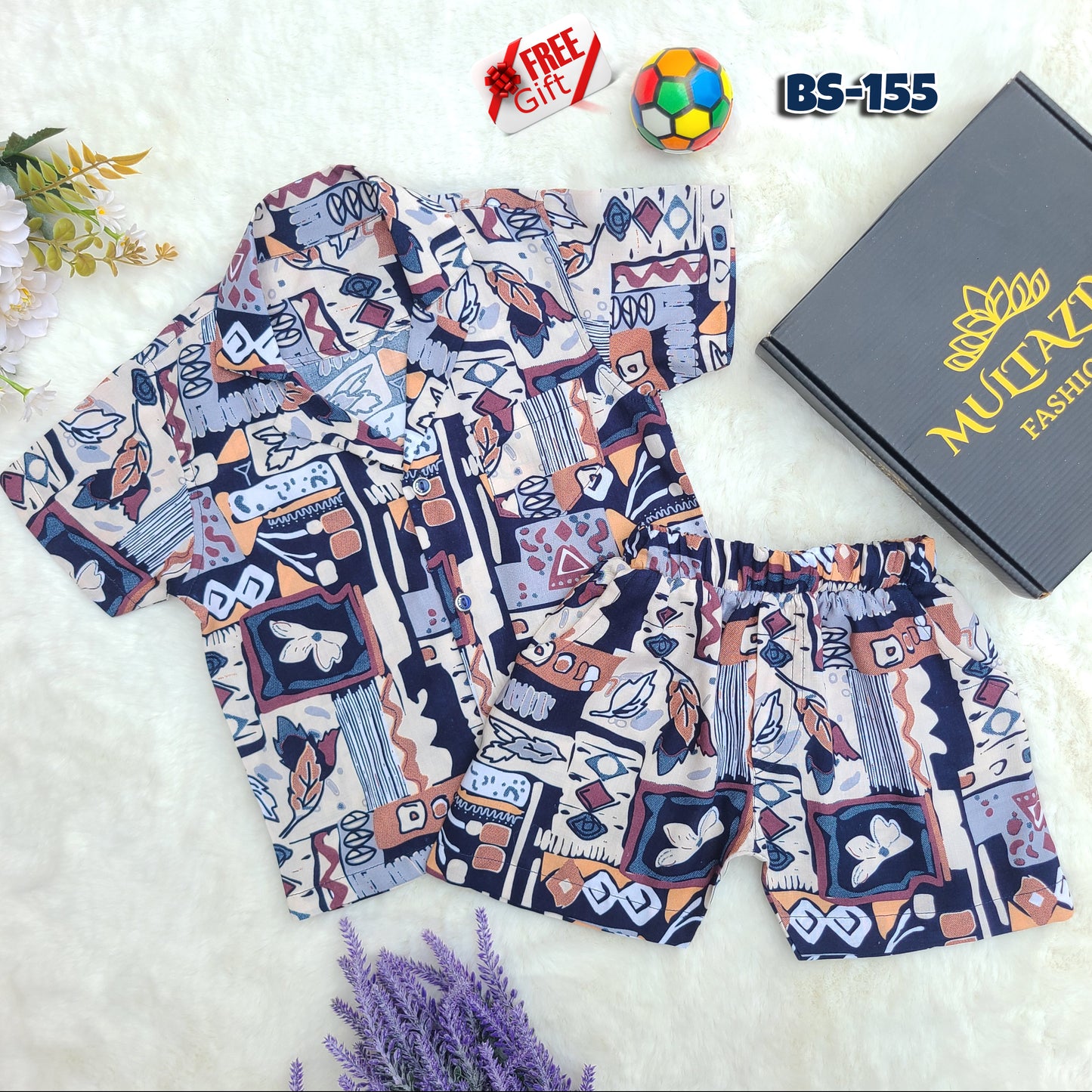 Wild Canvas Half Shirt and Pants Set Code-BS-155