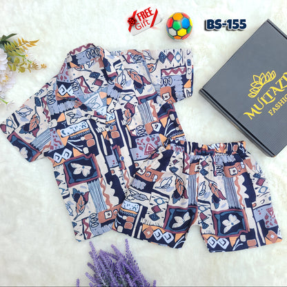 Wild Canvas Half Shirt and Pants Set Code-BS-155