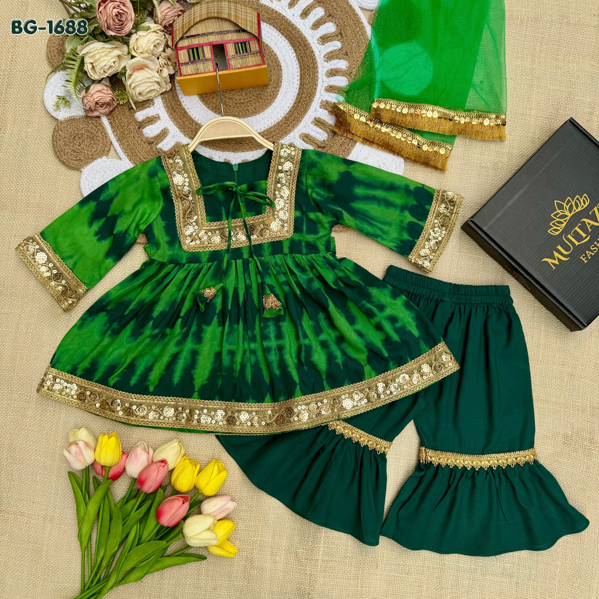 Pari Green Sharara Set BG-1688