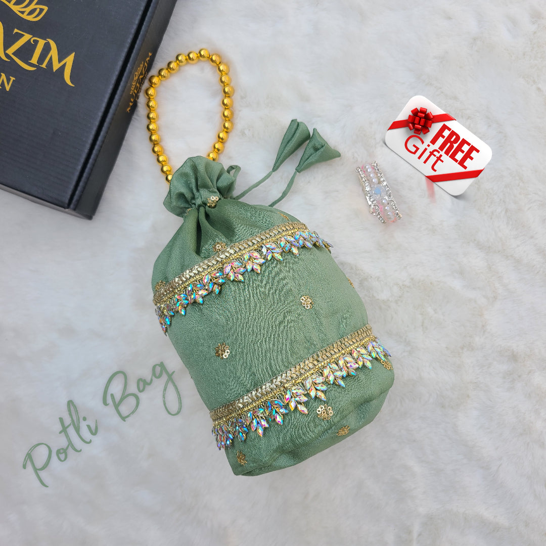 The Noor-e-Chaman Sharara Set with Matching Potli Bag Code-BG-1534