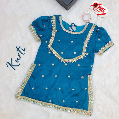 Little Begam Jaan Sharara Set with Matching Potli Bag Code-BG-1536
