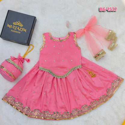Gul-e-Bahar Lehenga set with Matching Potli Bag Code-BG-1537