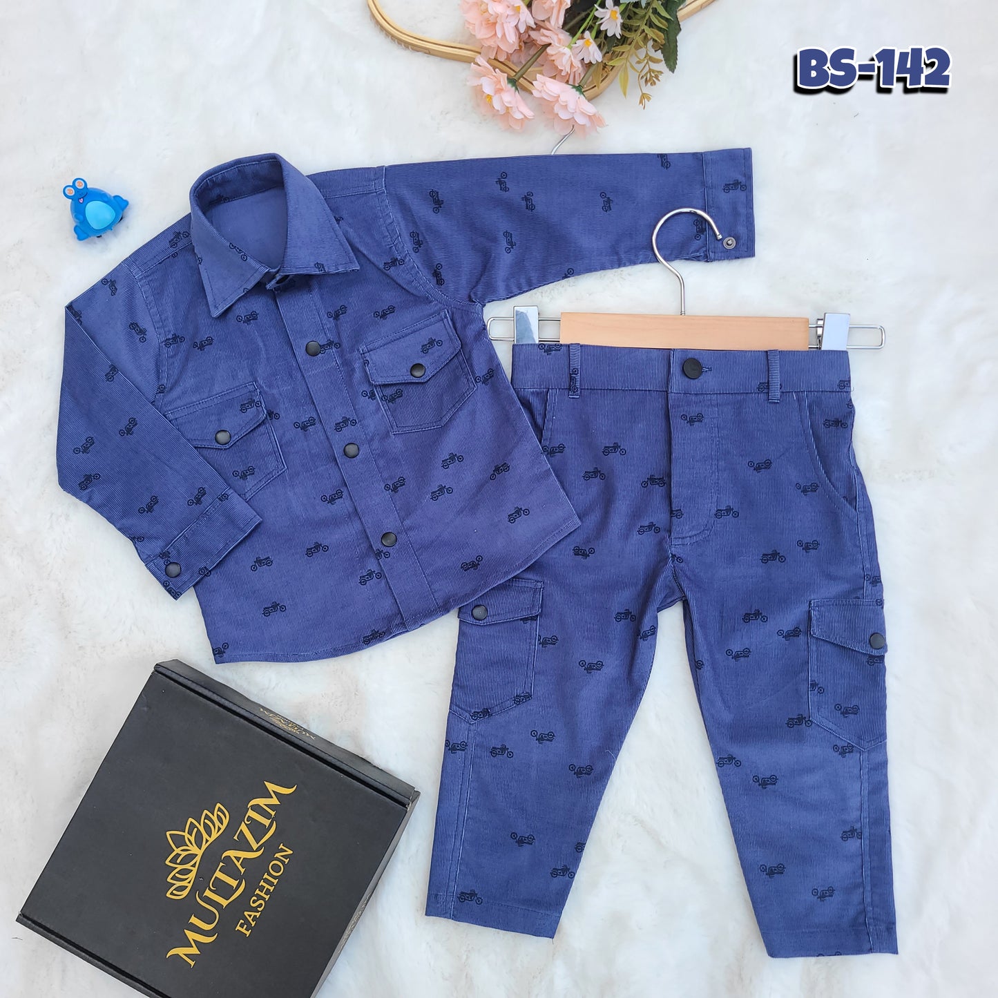 The Biker Blue Cord Set Code-BS-142