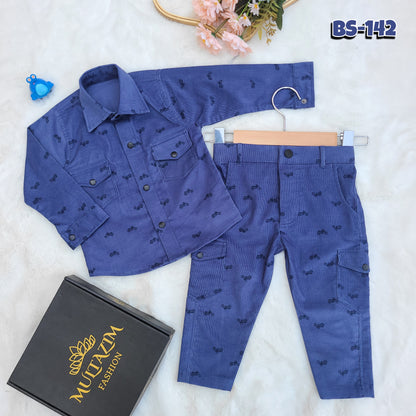 The Biker Blue Cord Set Code-BS-142