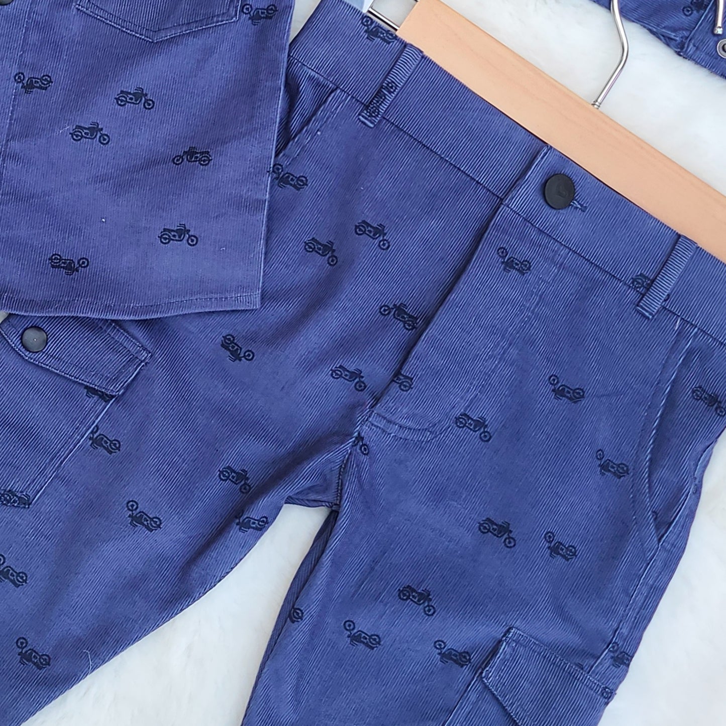 The Biker Blue Cord Set Code-BS-142