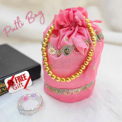 Gul-e-Bahar Lehenga set with Matching Potli Bag Code-BG-1537