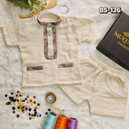 Boys Summer Fotua & Half Pant Set-BS-125