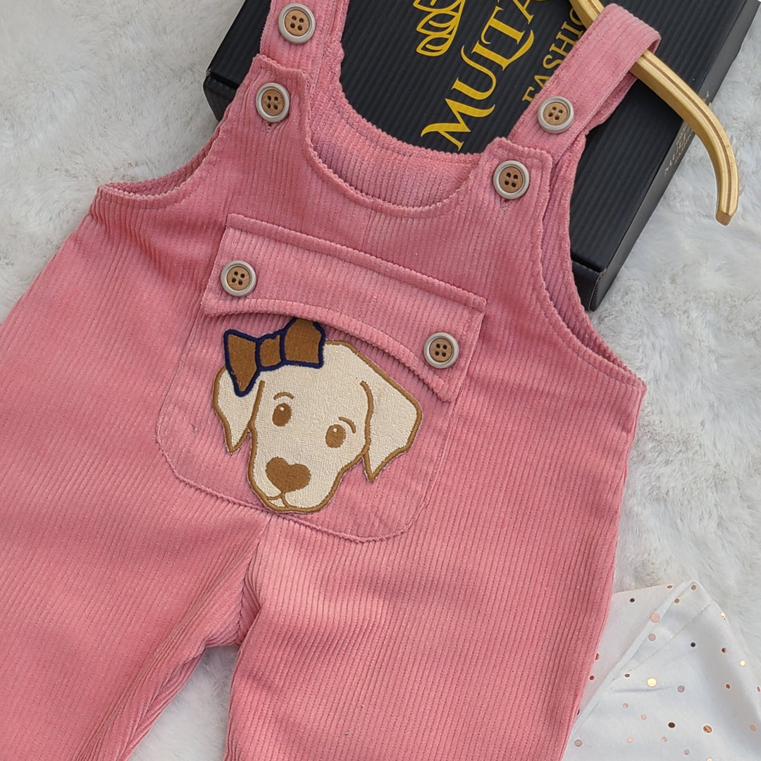 Tiny Paws Pink Dungaree Set-Code-1510