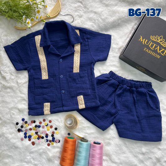 Boys Summer Shirt & Half Pant Set-BS-137