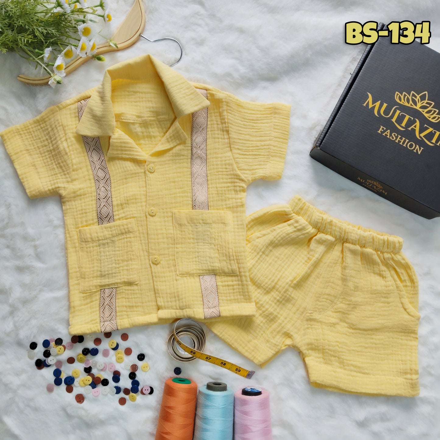 Boys Summer Shirt & Half Pant Set-BS-134